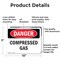 Signmission Compressed Gas Danger Sign, Aluminum, 10in W x 7in L, 2PK OS-2PACK-DS-A-710-L-1076 - alternate 4